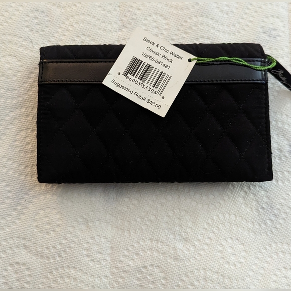 Vera Bradley Sleek and Chic Wallet in Classic Black NWT - Picture 3 of 4